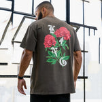 T-Shirt Fleur Premium  Rose Délavé