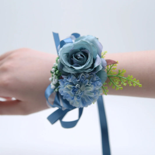 Bracelet Fleur <br> Mariage Bleu