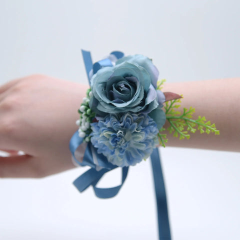 Bracelet Fleur  Mariage Bleu