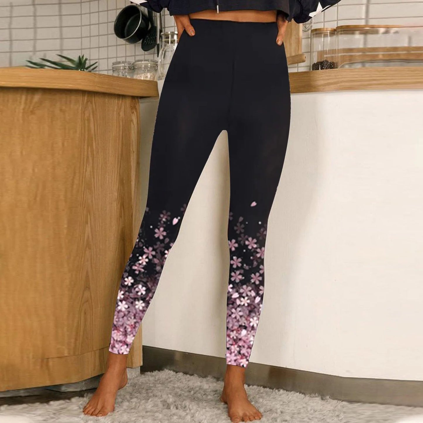 Legging  Fleuri <br> Femme Rose