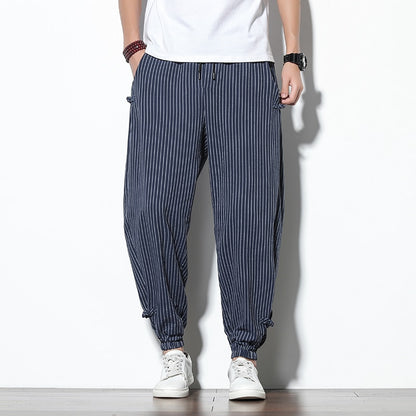 Pantalon Lin Homme <br> Rayure