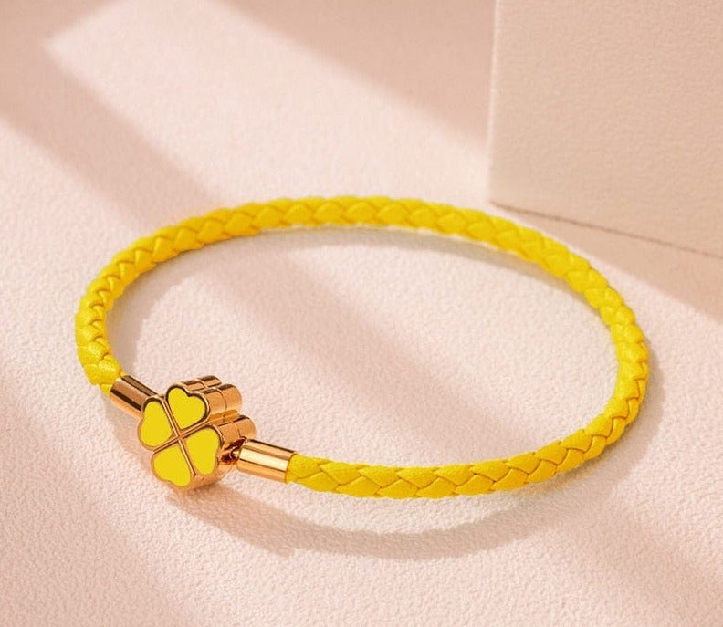 Bracelet Fleur <br> Porte Bonheur Jaune