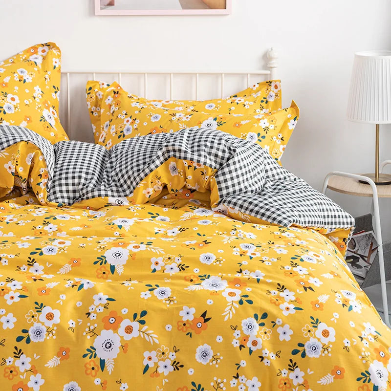 housse De Couette Fleurie Jaune