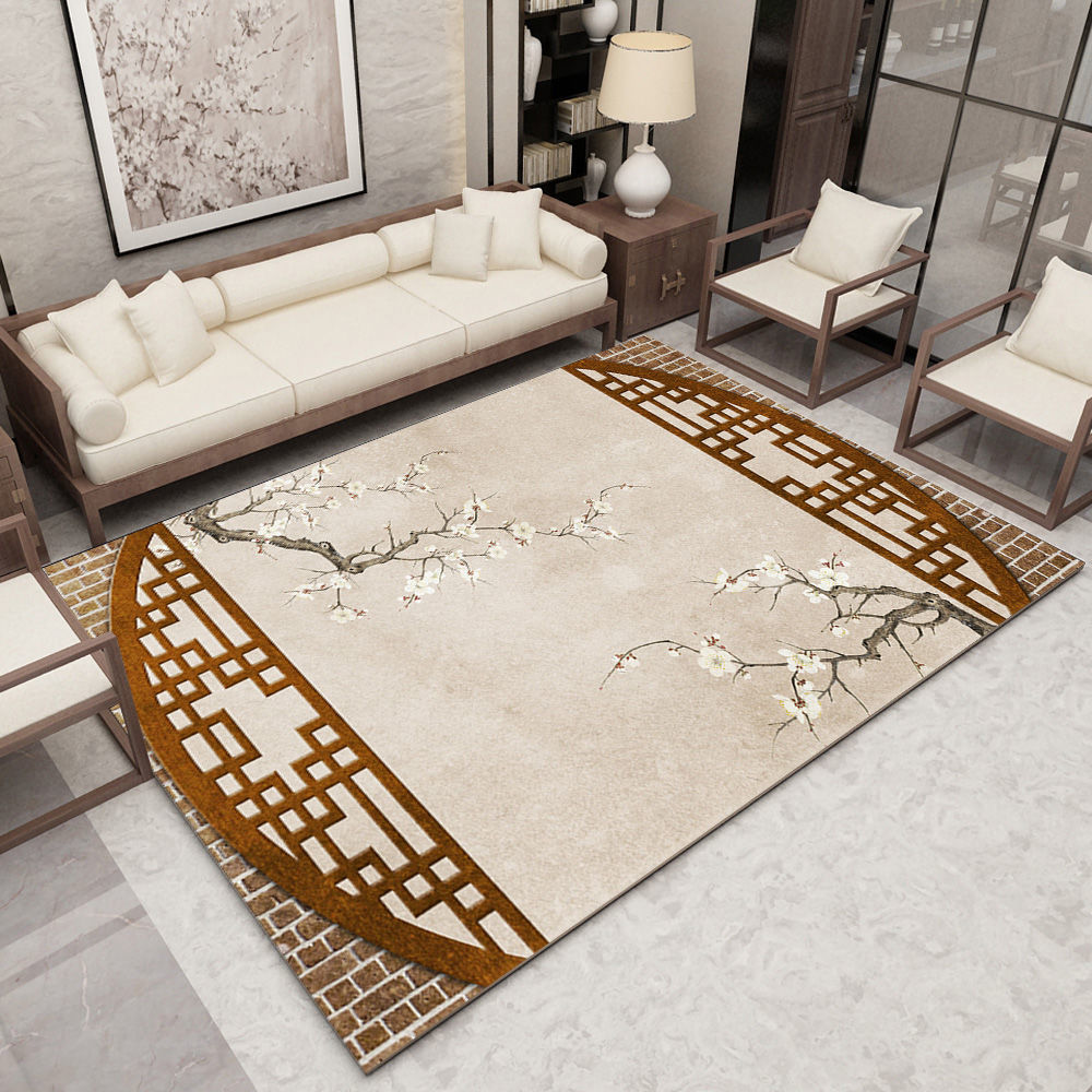 Tapis Fleur <br> Style Chinois Beige