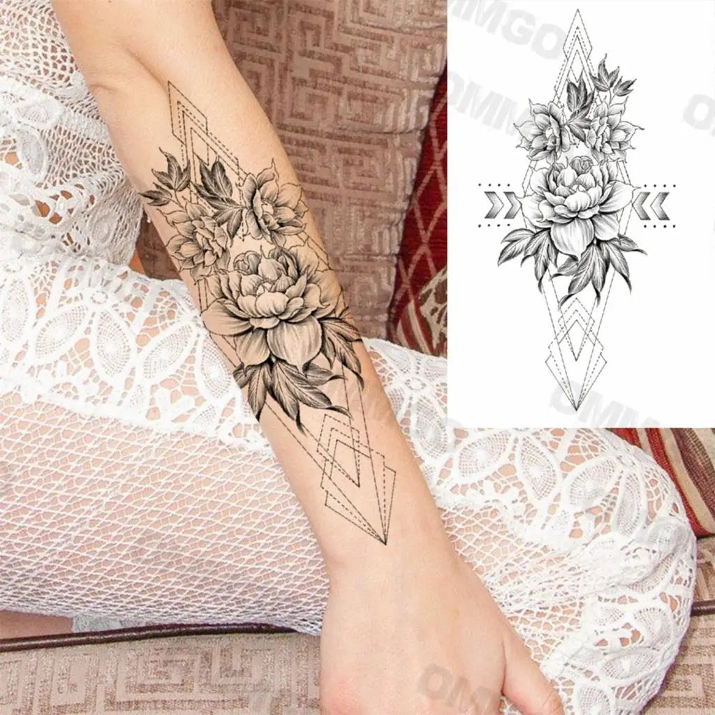 Spine Flower Tattoo