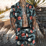 Chemise A Fleur Homme  Hawaïenne Vintage Exotique