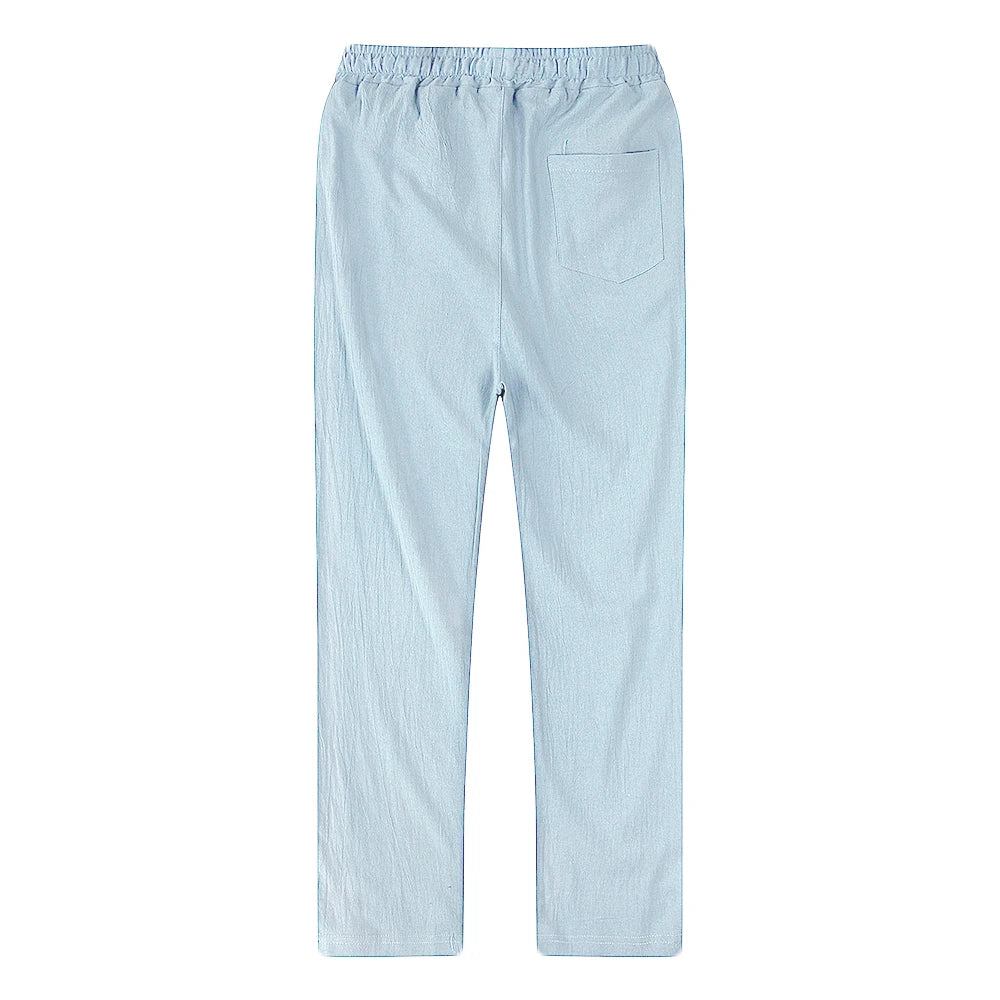 Pantalones de lino estilo mediterráneo para hombre