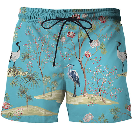 Maillot De Bain Short <br> Floraison Bleu