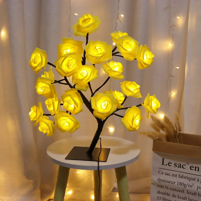 Lampe Fleur <br> Rose Jaune