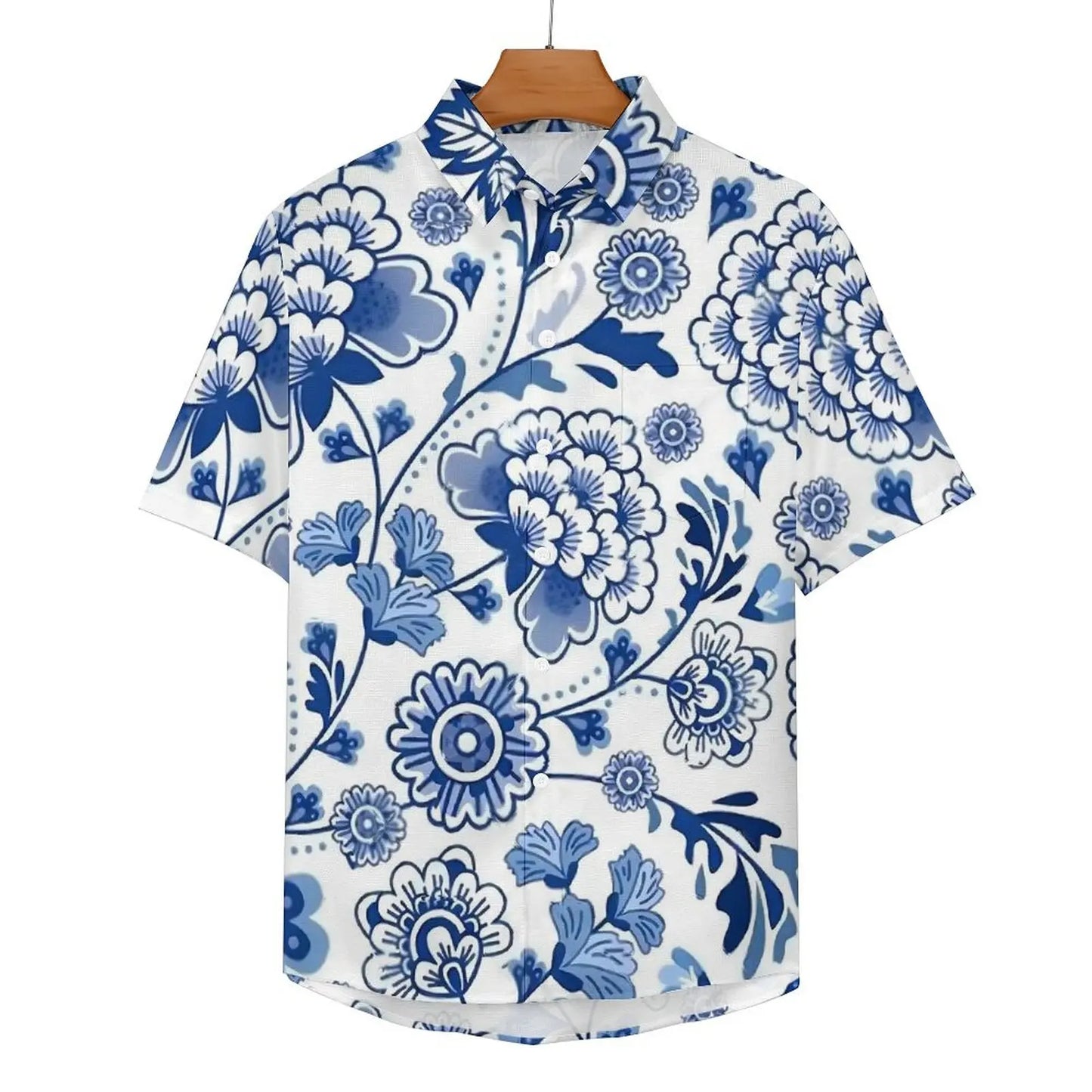 Camisa extragrande con flores para vacaciones para hombre