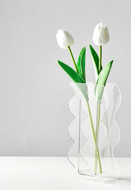 Vase Fleur <br> Abstrait Blanc