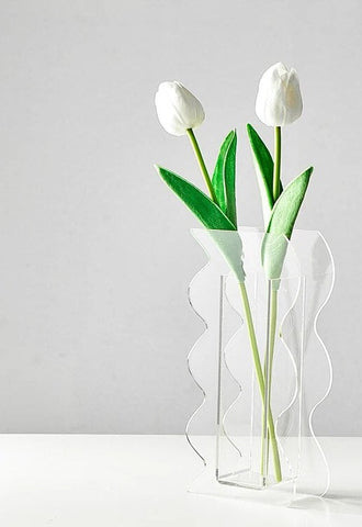 Vase Fleur  Abstrait Blanc