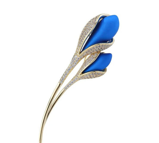 Broche Fleur <br> Mariage Bleu