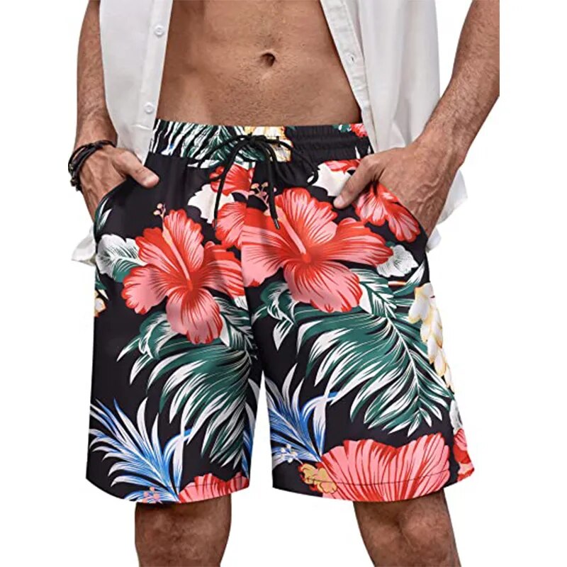 Short De Bain A Fleur <br> Flore Hawaïenne