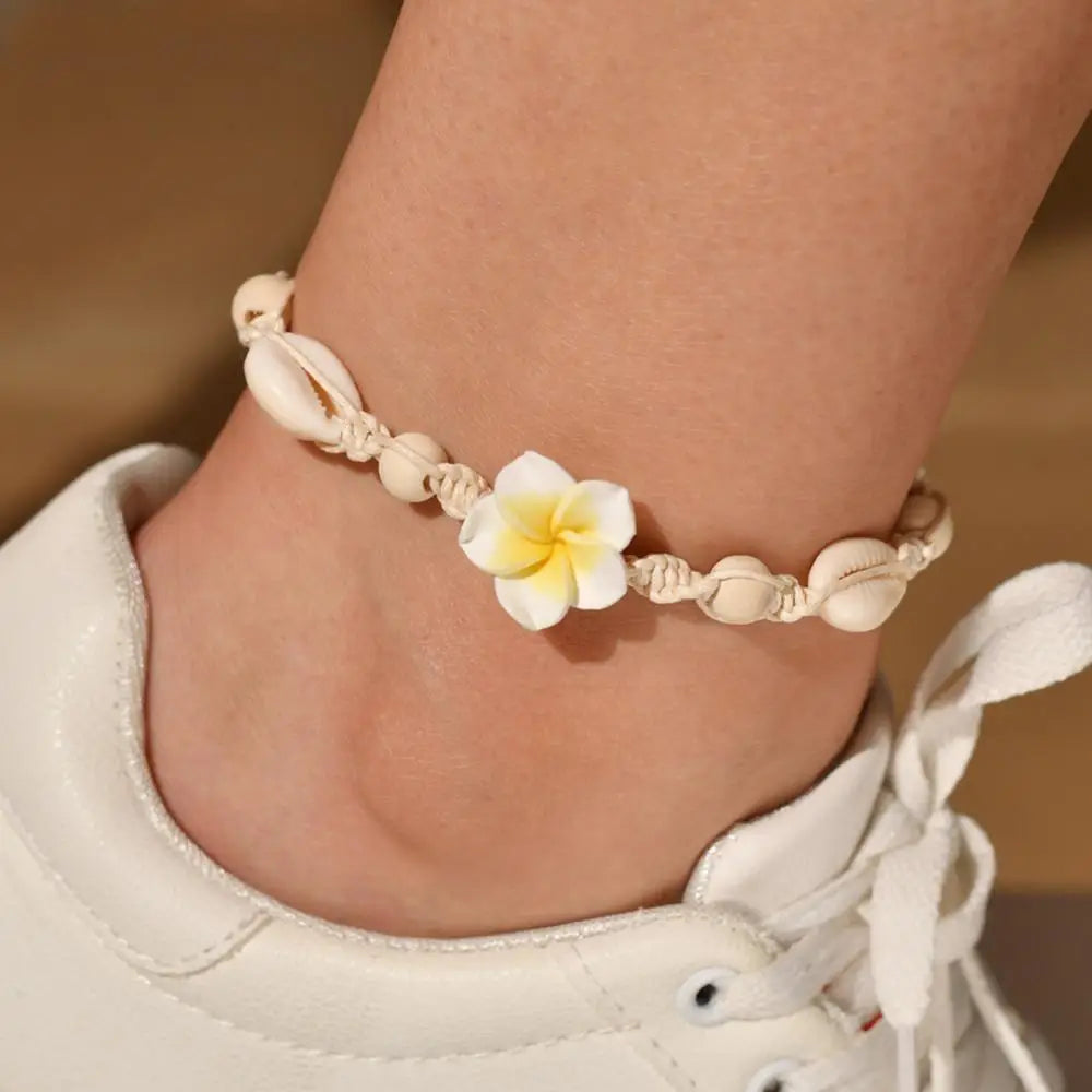 Bracelet Cheville Fleur Coquillage