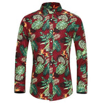 Chemise A Fleur Homme  Longue Rouge