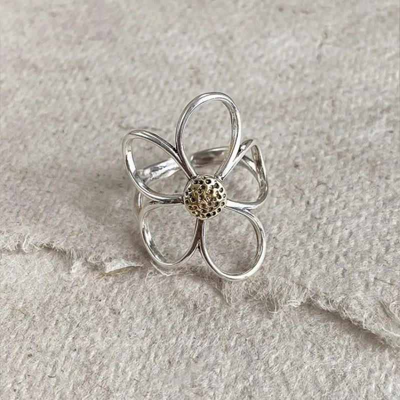 White Rose Flower Ring