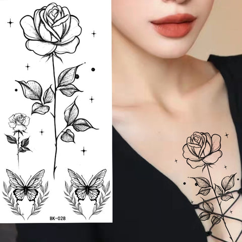 Tatouage Fleur  Rose Cartoon