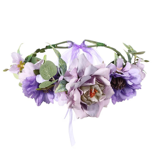 Couronne De Fleurs <br> Violets Colorés