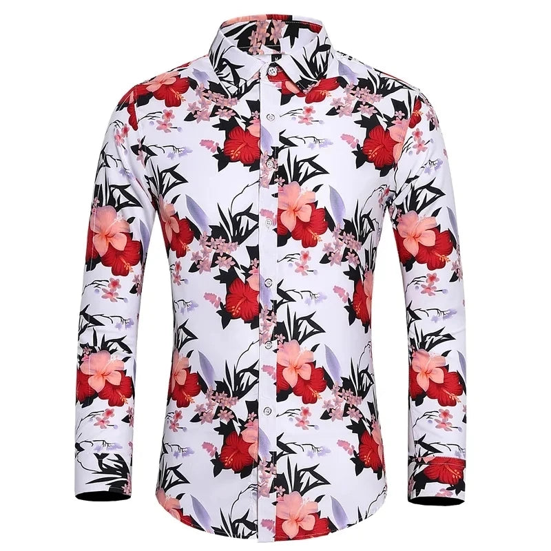 Chemise A Fleur Homme <br> Longue Epuré