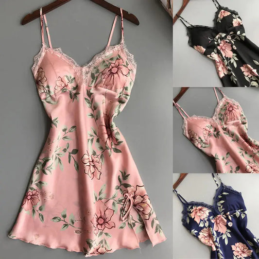 Floral Pattern Nightgown Pajamas