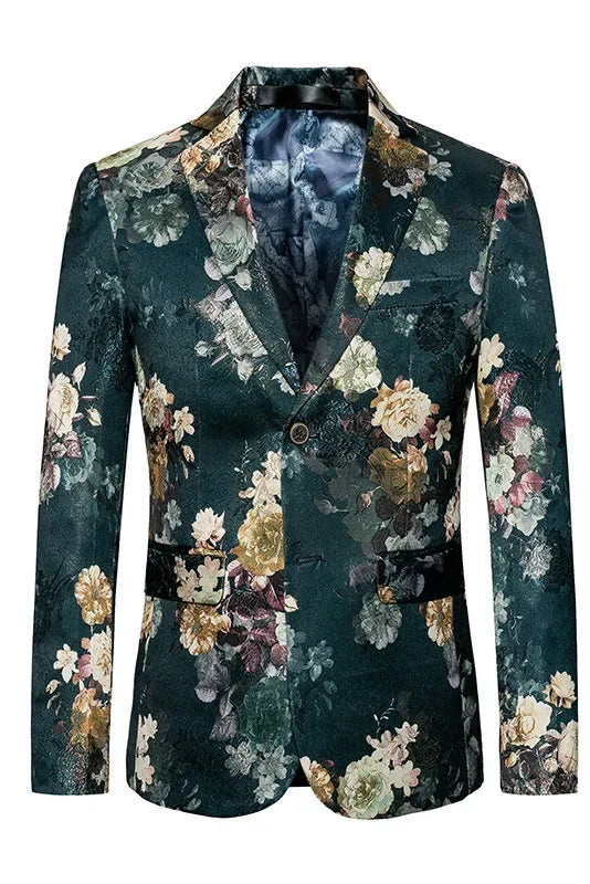 Veste Costume <br> Imprimé Fleuri Homme