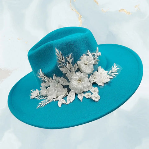 Chapeau Fleurie  Turquoise