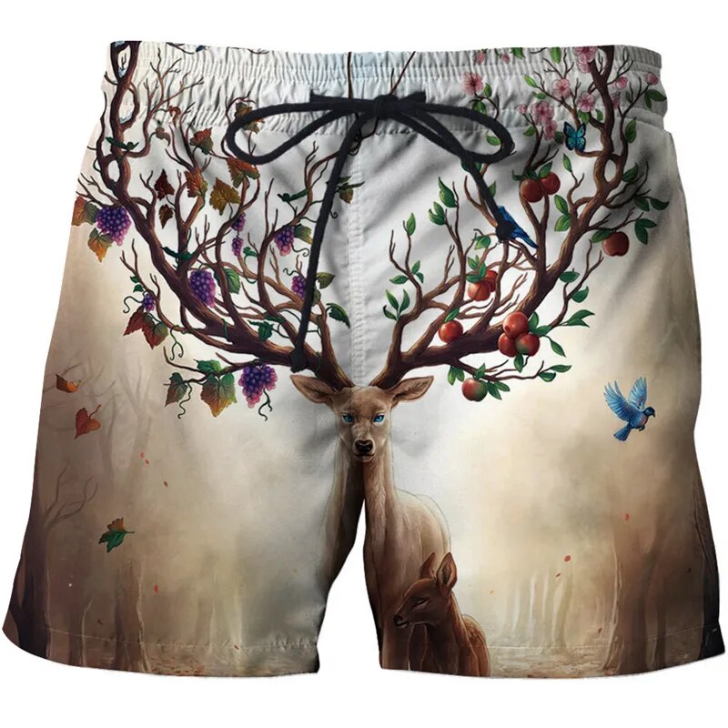 Short De Bain A Fleur <br> Cerf