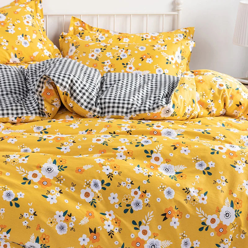 housse De Couette Fleurie Jaune