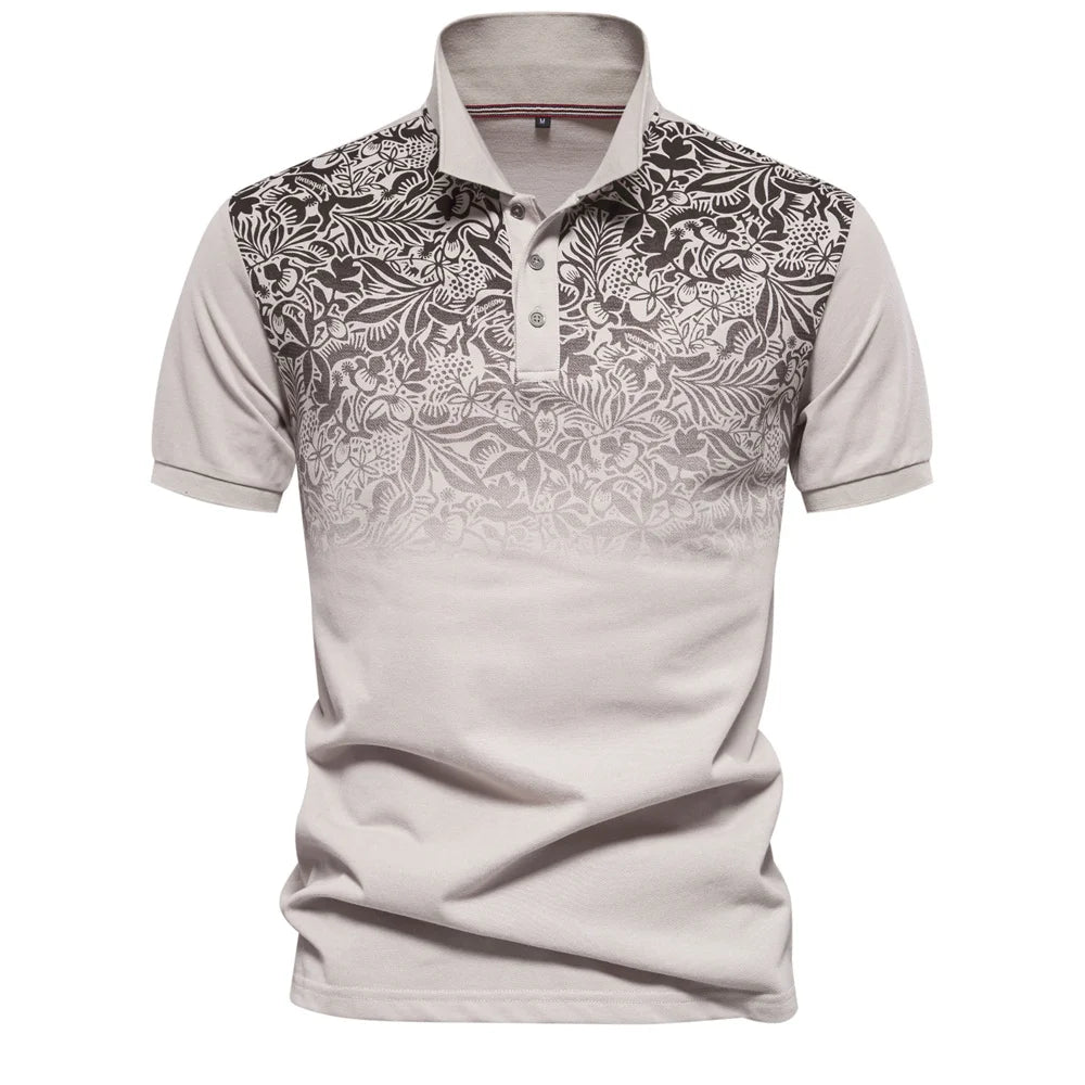 Polo A Fleur Homme Beige