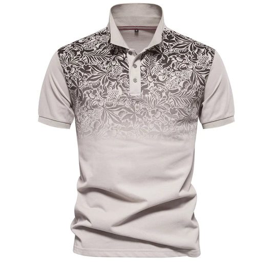 Polo A Fleur Homme Beige