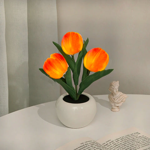 Lampe Fleur  Tulipe Orange