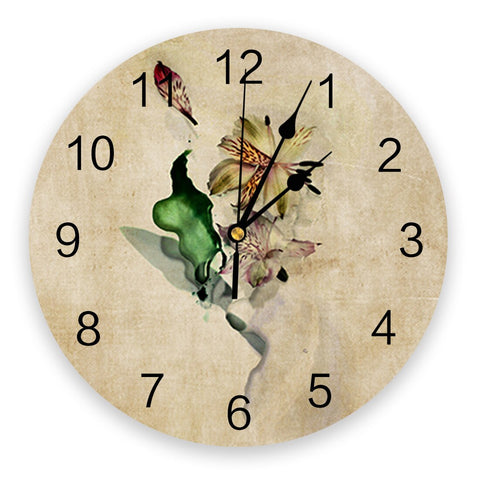 Horloge Fleurie  Moderne Epuré