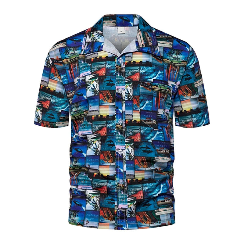 Camisa hawaiana extragrande con flores para hombre