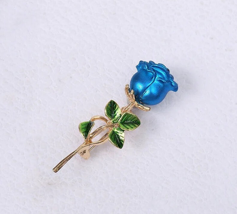 Broche Fleur <br> Bleu Brillant