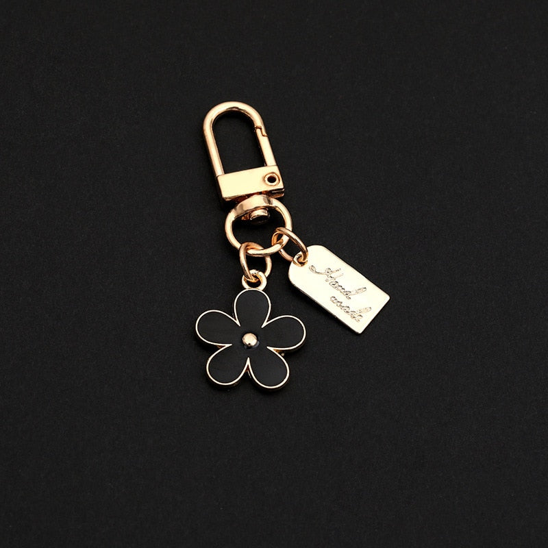 Porte Clé Fleur <br> Cadenas Noir