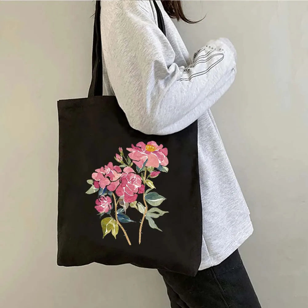 Tote Bag <br> Noir Fleur