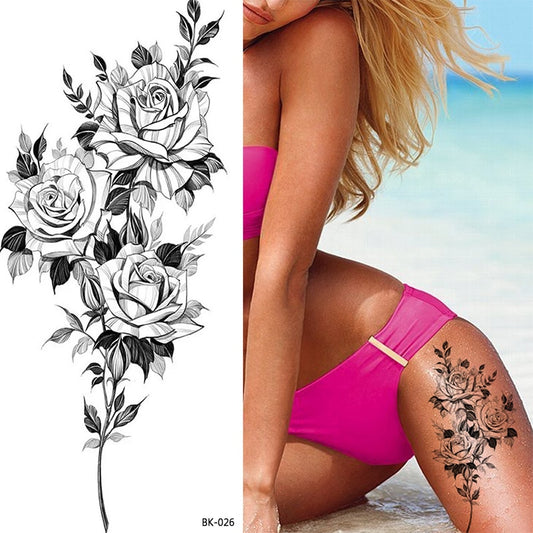 Tatouage Fleur <br> Cuisse Rose