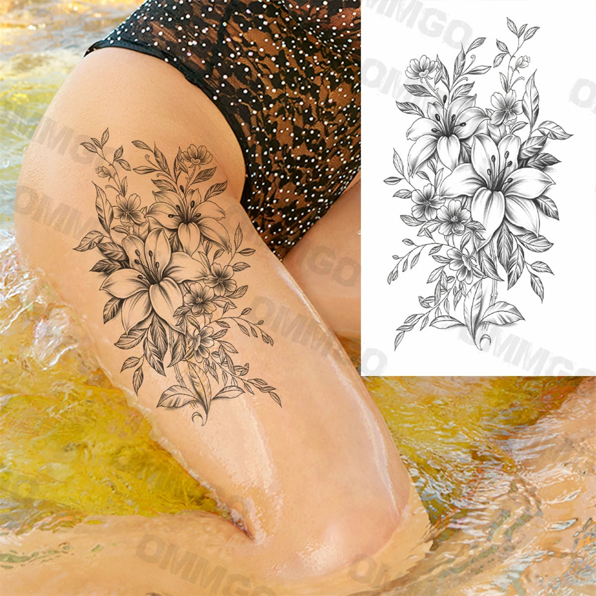 Spine Flower Tattoo