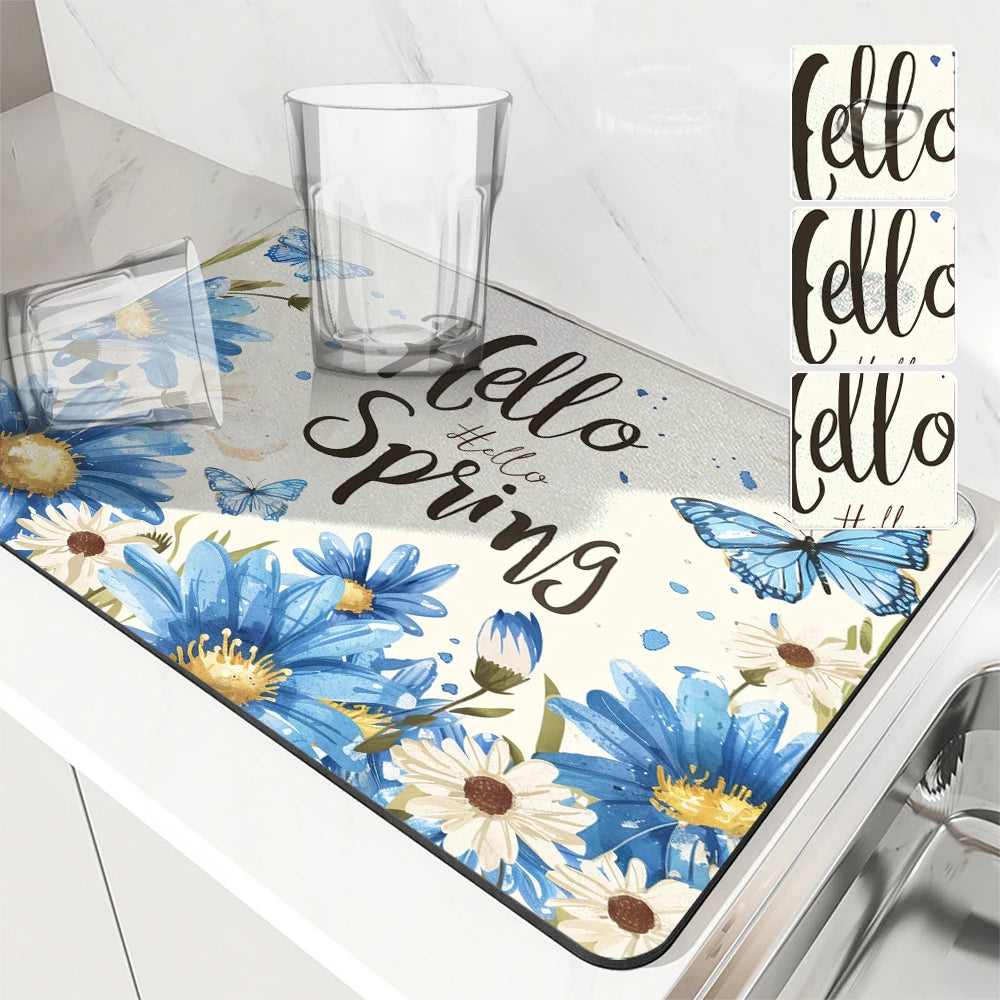 Set de Table Fleuri Absorbant