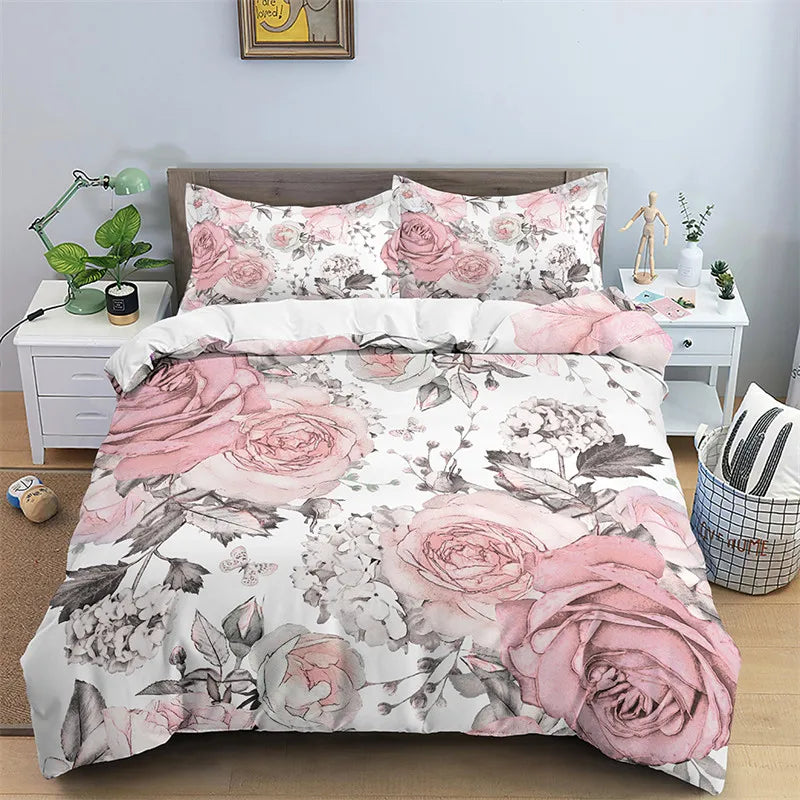 Housse De Couette Fleurie <br> Style Anglais Design