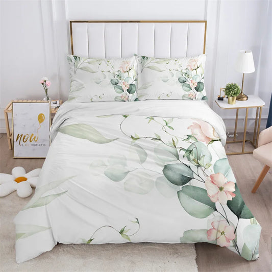 Housse De Couette Fleurie <br> Design Simple