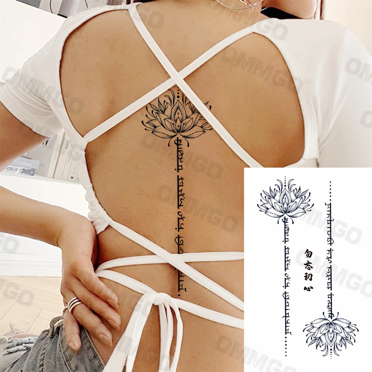 Spine Flower Tattoo