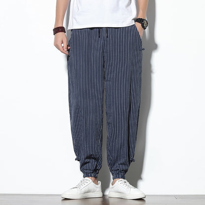 Pantalon Lin Homme <br> Rayure