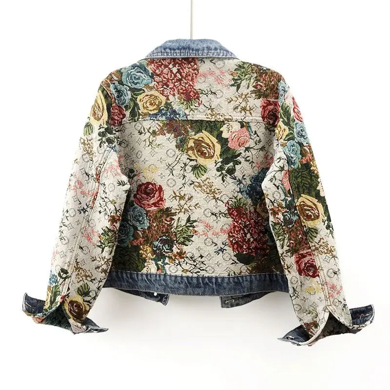 Veste En Jean Fleurie Femme