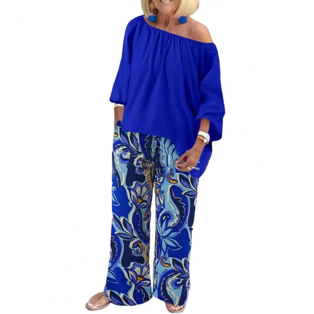 Pantalon Fleuri <br> Vintage Bleu