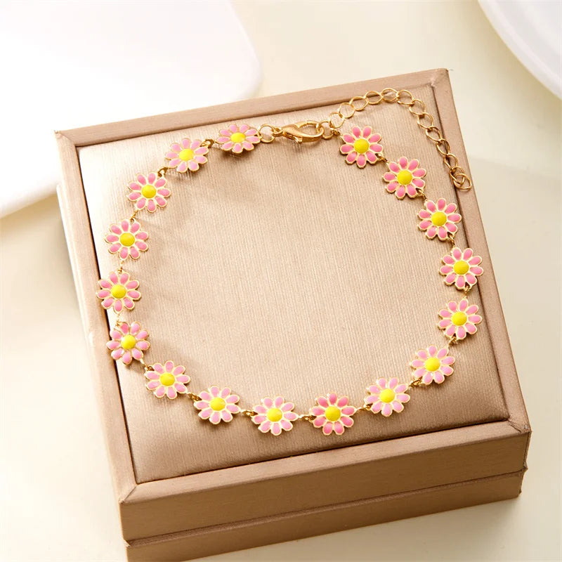 Bracelet Cheville Fleur Marguerite