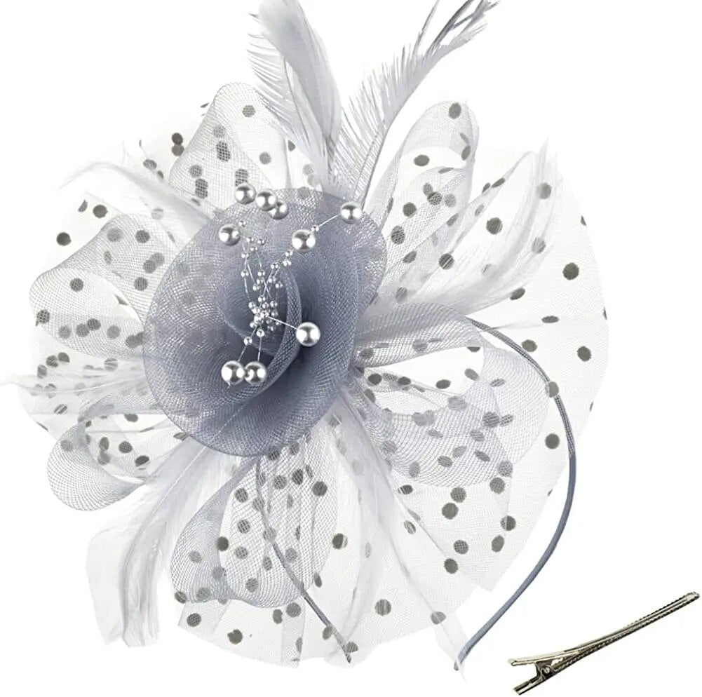 Chapeau Fleurie <br> Fascinateur Gris