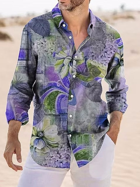 Chemise A Fleur Homme <br> Vintage Violet