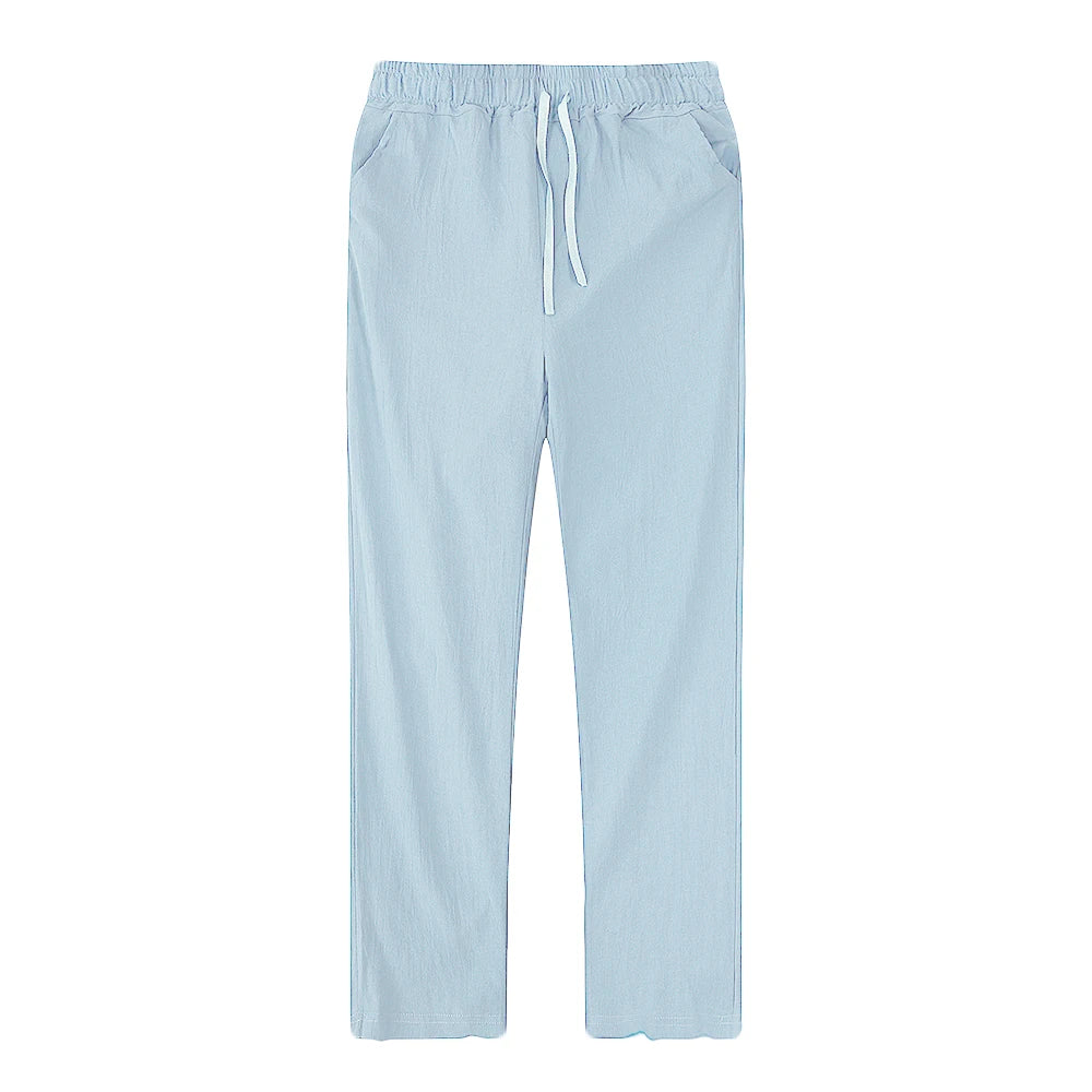 Pantalones de lino estilo mediterráneo para hombre